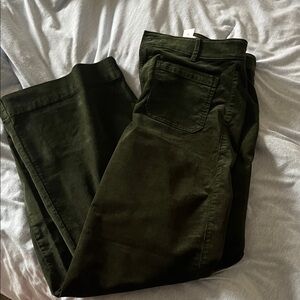 LOFT Palmer wide leg corduroy pants in dark green